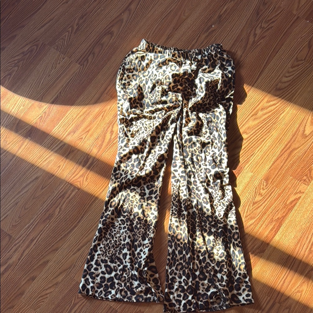 Leopard Print Flared Pants